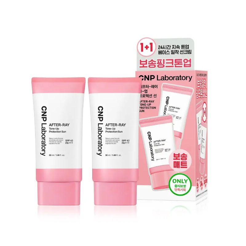CNP After-Ray Tone-Up Protection Sun Soft Pink Tone-Up Sunscreen SPF50+ PA++++ 50ml x 2