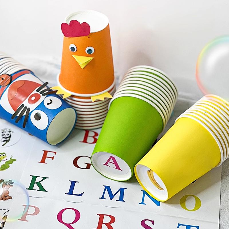 Colorful Paper Cups For Kindergartens, Early Education Children'S Crafts Diy Art Supplies And Paper Cups