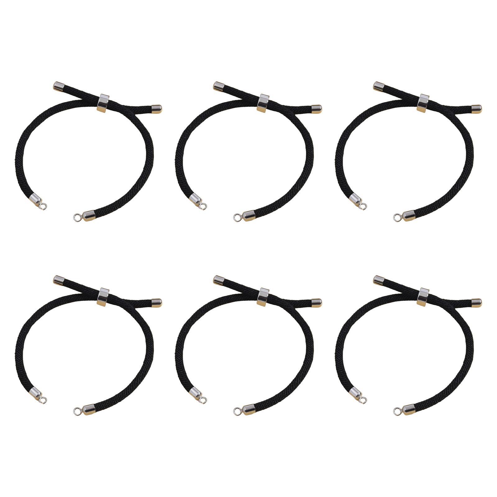 

Stylish DIY Bracelet Base DIY Cord Bracelet Suitable for Bead Insertion and Customization for Trendy Handmade Jewelry чорний