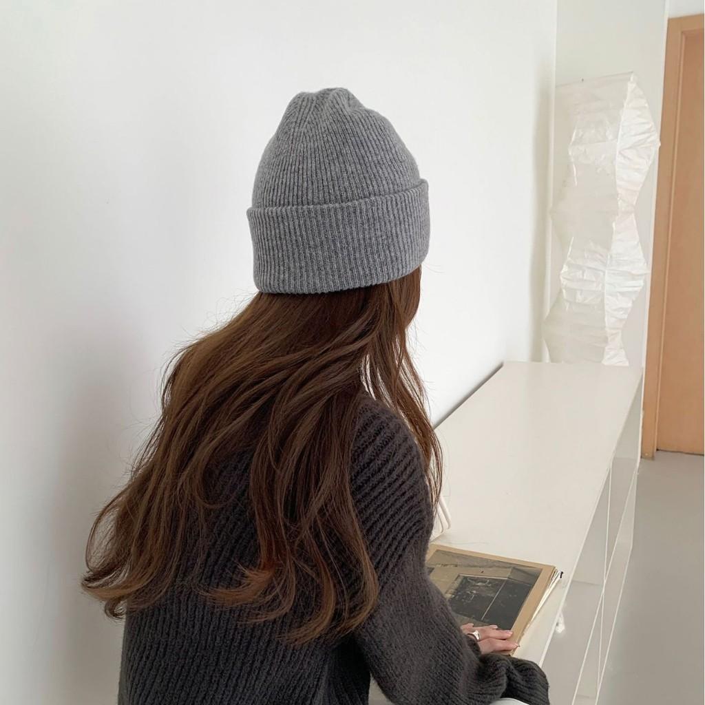 Women Pure Wool Knit Hat With Double Layer Warmth For Winter Casual Wear