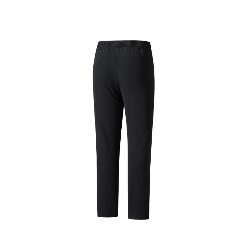 Anta Comfortable Simple Mid-Rise Versatile Solid Color Straight Leg Casual Pants Women Bottoms Basic-Black 162520504-3