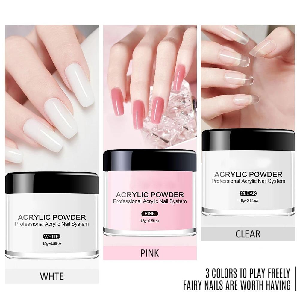 Acrylic Nail Powders Set Acrylic Powder and Liquid Set with Nail Brush Nails Art Decoration Extensio