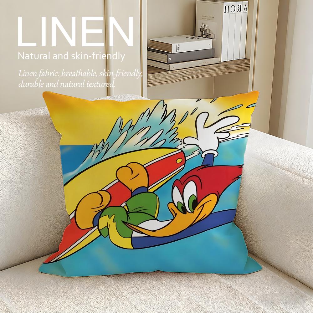Cartoon Woody Woodpecker Cushion Cover Pillowcase Set Pcs x x Breathable Washable Sofa Cushion Cover