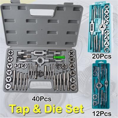 Metrik Kılavuz ve Pafta Seti 12/20/40 Adet Kılavuz Çekme Diş Açma Onarımı ile