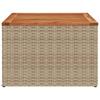 Vidaxl Stół Ogrodowy, Beżowy 55X55X37 Cm, Rattan Pe I Drewno Akacjowe