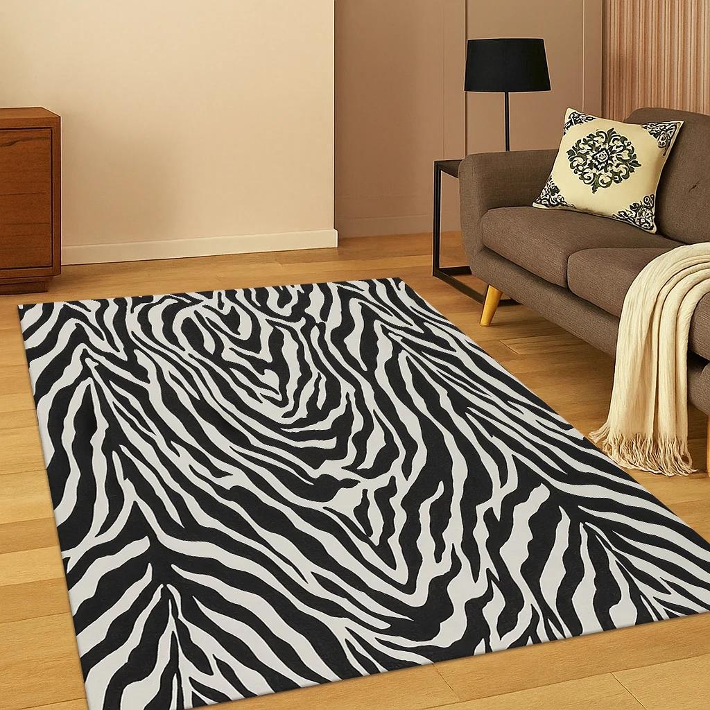 Dierenprint Vloerkleed Zebra en Tijgerstreep Vloerkleed Zacht En Comfortabel Vloerkleed Voor Slaapkamers En Woonkamers Woondecoratie 40x60cm