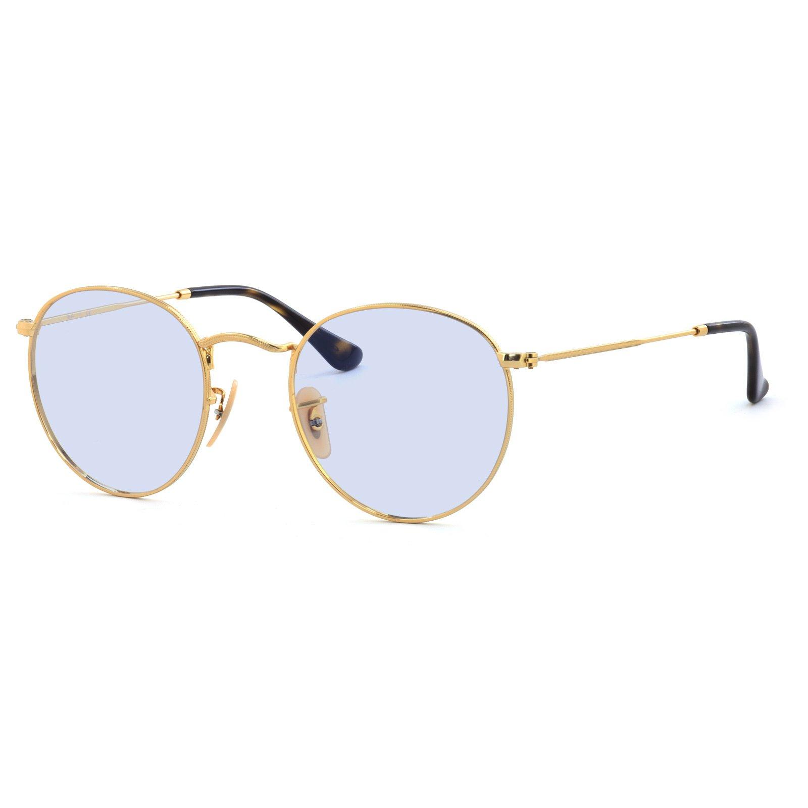 Authentic RX3447V 2500 50 Eyeglasses Frame with Light Color Round Metal Light Blue Smoke [Ray-Ban] Ray-Ban Lenses, Sunglasses,