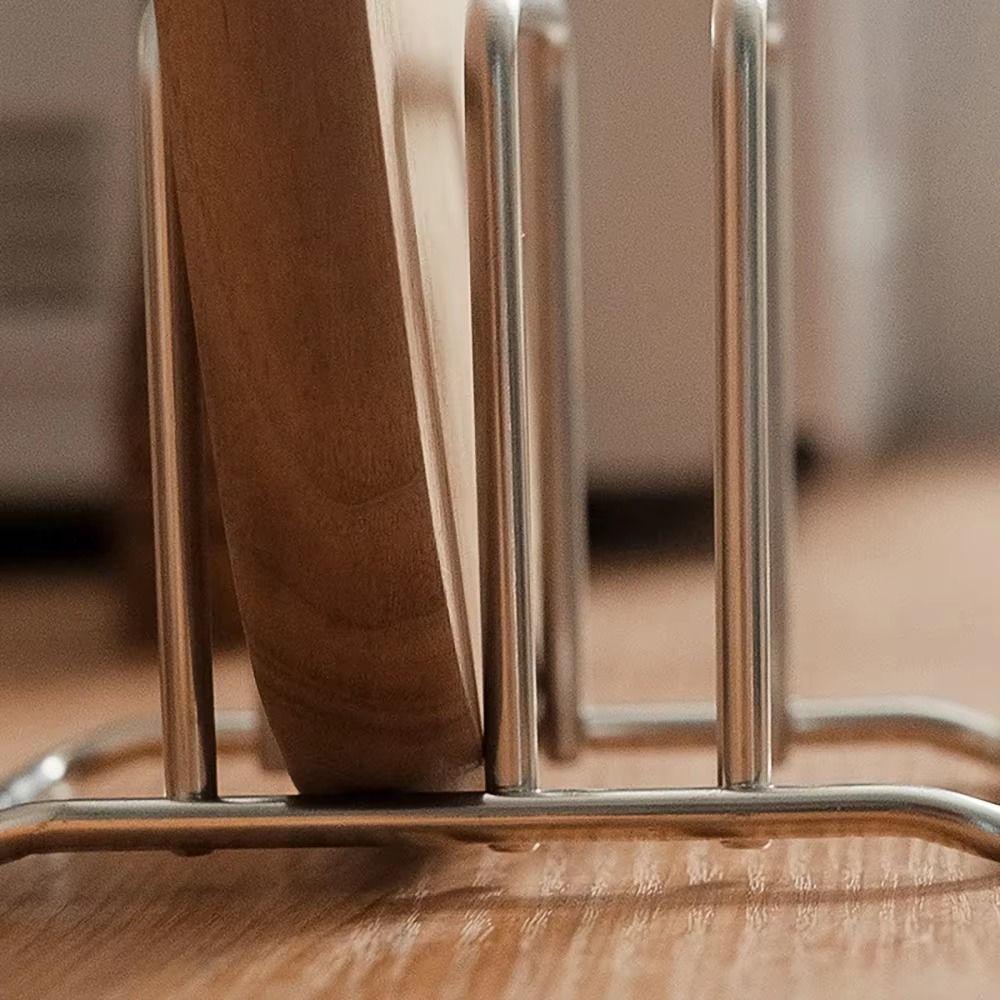 Space Saving Cutting Board Holder Stainless Steel Chopping Board Organizer Pot Lid Stand  Bakeware