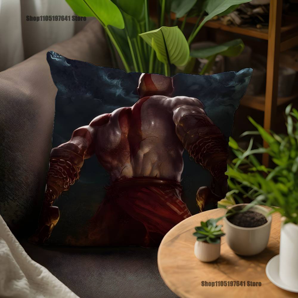 Game G-God Of W-War Kratos Pillow Case For Sofa Decor Car Office Room Printing Cushion Cover Decorations And Protector