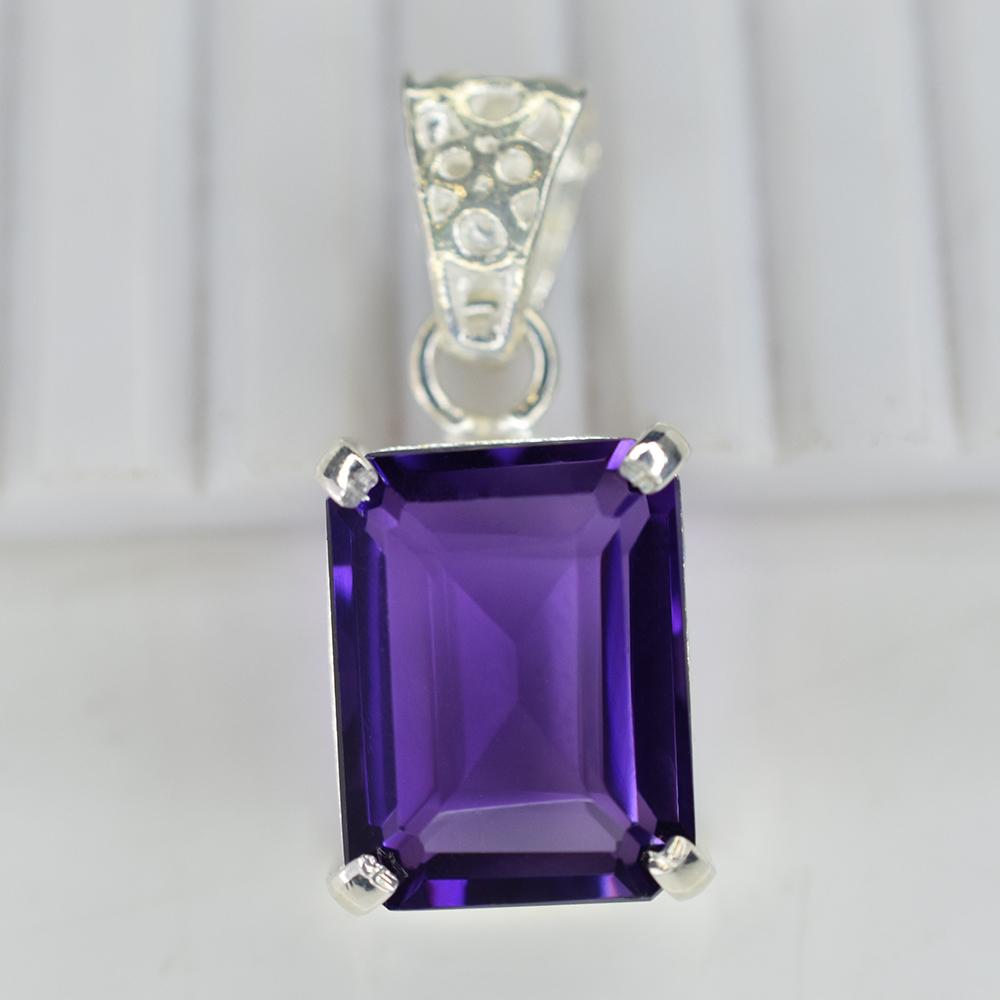 ZERTIFIZIERTER 925er Sterlingsilberanhänger 29 Karat Natürlicher violetter Turmalin Gratisgeschenk MY.PD-27-NS