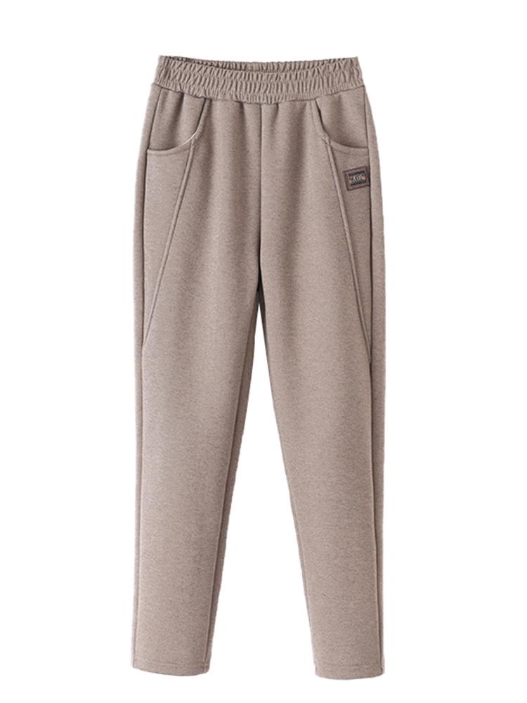Women's Fleece-Lined Harem Pants for Spring, Autumn, and Winter – Ideal for Middle-Aged and Elderly