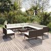 Day and Night - Day and Night Garden Furniture Set 14 Pieces and Brown Synthetic Rattan Cushions