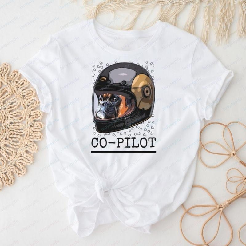 Boxer Dog Shirt Dog Is My Copilot Boxer Dog Is My Copilot T Boxer Dog Lover Tshirt Graphic T Shirts Shirts for Women Y2k Top