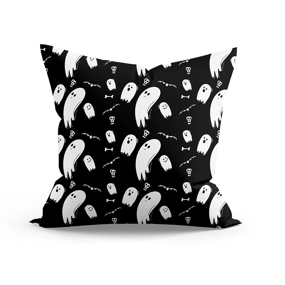 

Хэллоуин Тема Ужас Тыква Летучая мышь Принт Узор Наволочка Дом Гостиная Диван Украшение Полиэстер Подушка 66x66cm бордовый