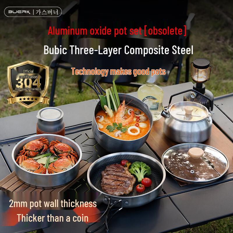 BUERK Stainless Steel Camping Cookware Set