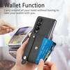PU Wristband Carbon Fiber Leather Cover For Samsung Galaxy Z Fold 5 4 3 Fold4 Fold3 5G Wallet Cards Holder Kickstand Phone Case