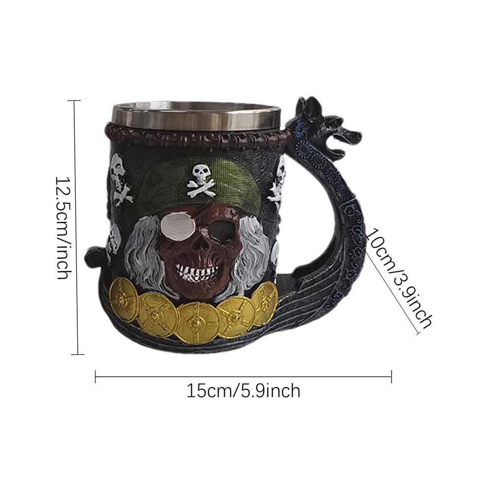 

Кружка для кофе и пива, забавная кружка на пиратскую тематику, из нержавеющей стали, для дня рождения, Рождества, Нового года, юбилея As Show