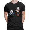 Men Undertale Sans And Papyrus T Shirt Game Pure Cotton Clothes Casual Short Sleeve Crewneck Tees Plus Size T-Shirt
