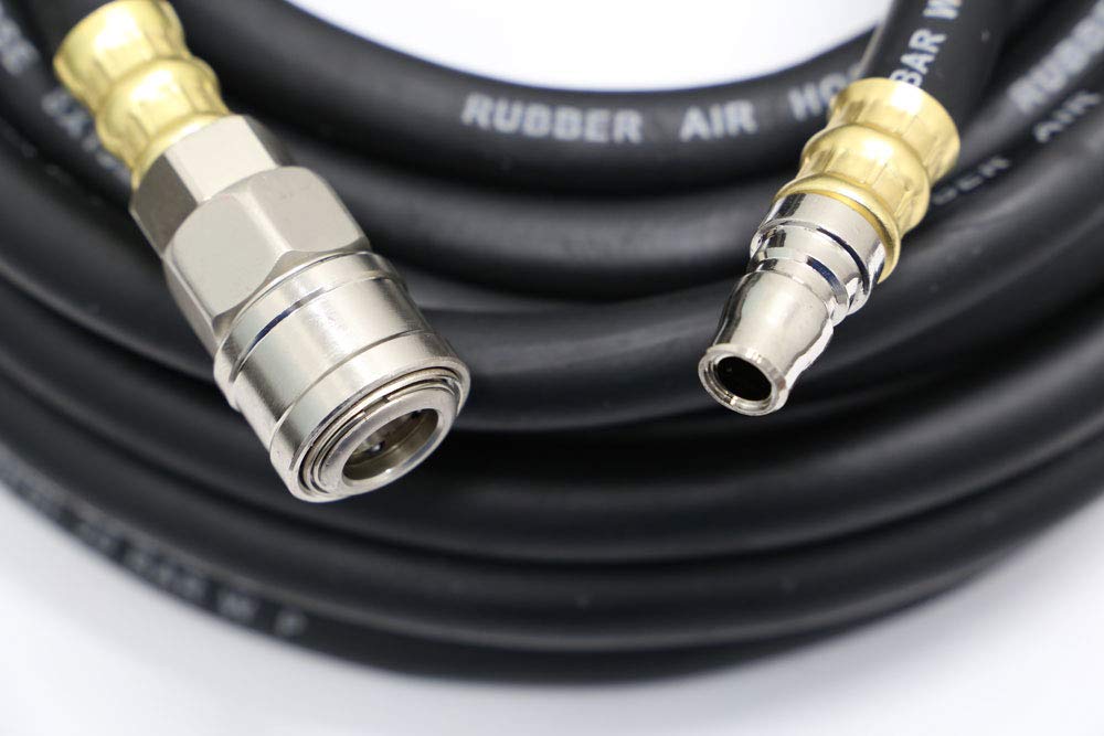 10m Air Hose with Quick Coupler, Inner Diameter 8mm, Outer Diameter 15mm, 20kgf/cm² Capacity, Professional Tire Shop Air Compressor Accessory