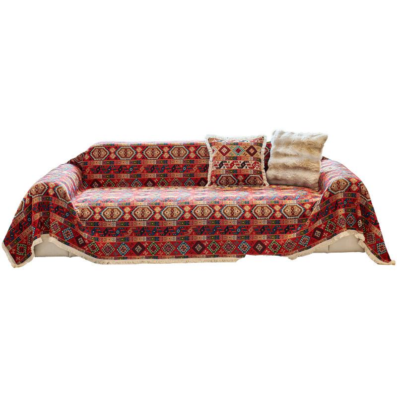 Vintage Style All Season Thickened Cat Scratch Resistant Sofa Cover Pad Set Blanket