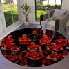 Portugal National Football Logo Round Area Rug,Carpet Rug for Living Room Bedroom Sofa Playroom Decor,Non-slip Floor Mat