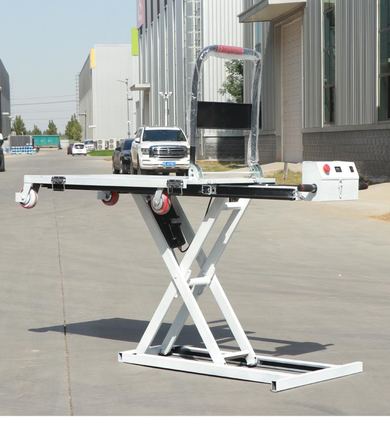 Electric Car Portable Scissor Lifting Table with Retractable Steel Plate