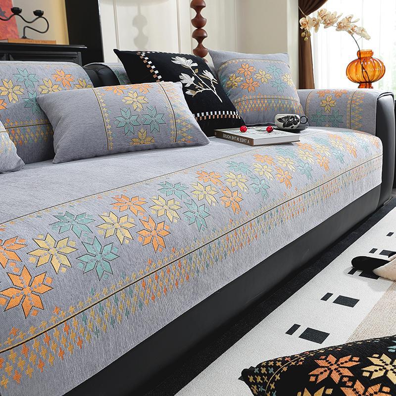 Light luxury sofa cushion advanced sense 2025 new straight row seat cushion three people and one princess anti-cat scratch cover cloth towel cover