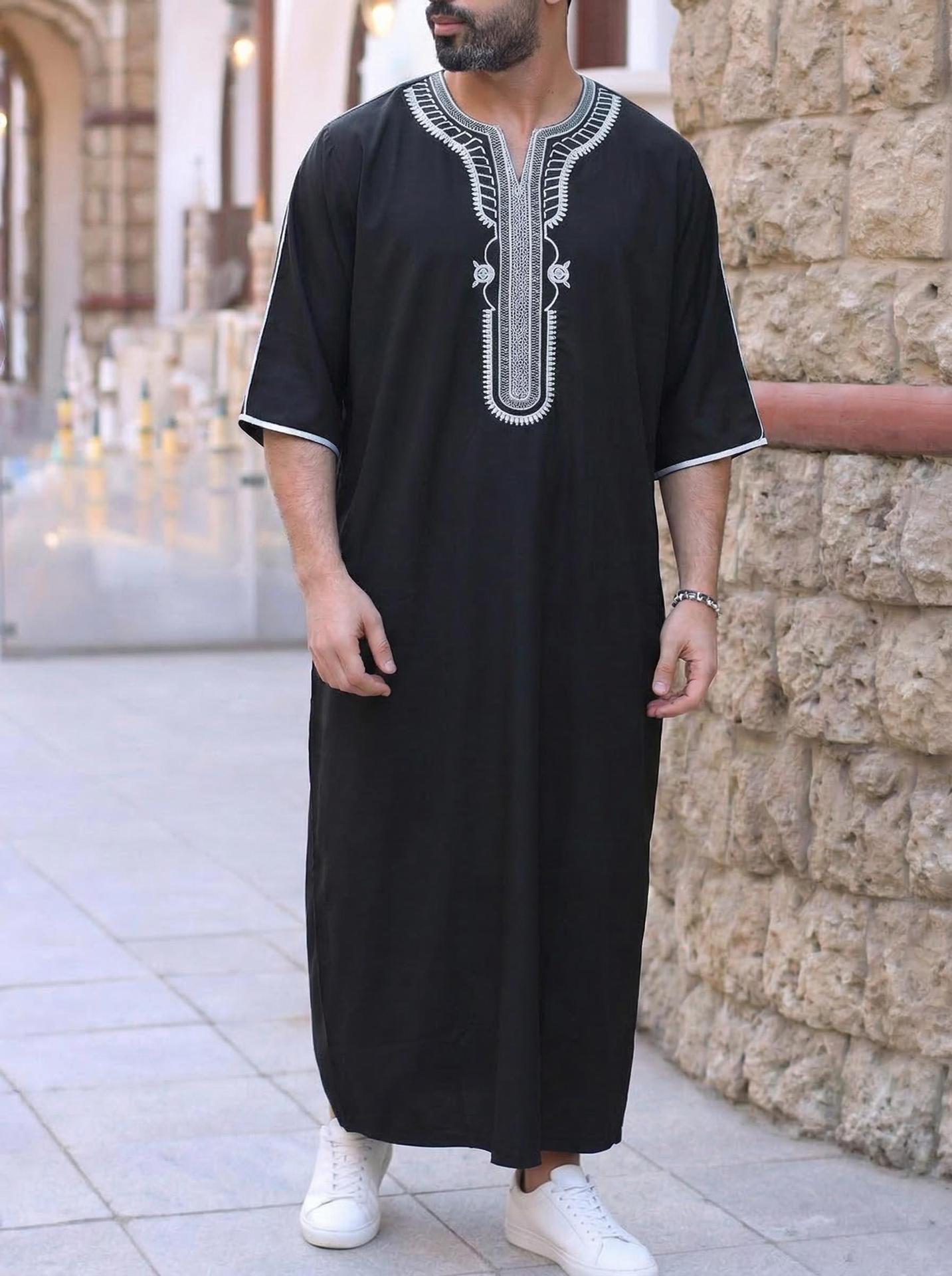 African Ethnic-Style Men s Long Grey Formal Robe (2026 Edition) XXXXL