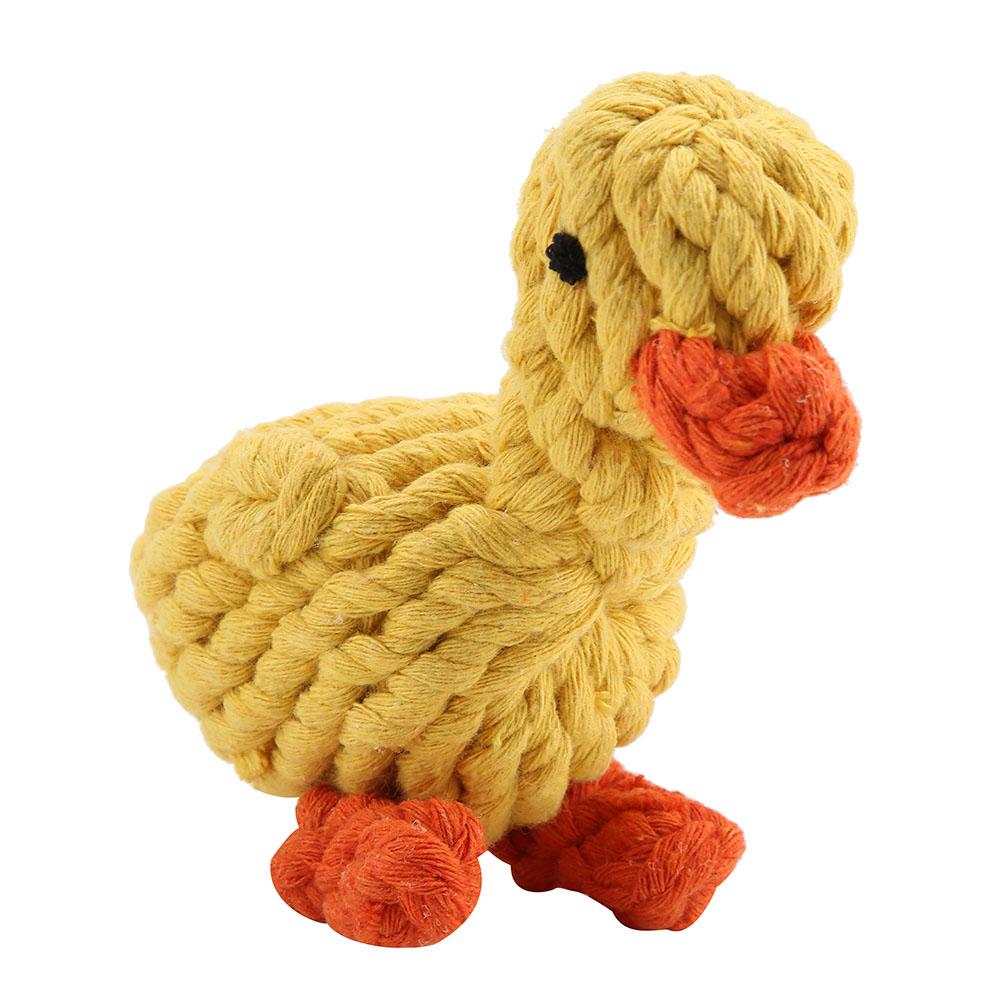 1Pc Cute Duck Shaped Dog Toy Cotton Rope Dogs Puppy Chew Fetch Toys