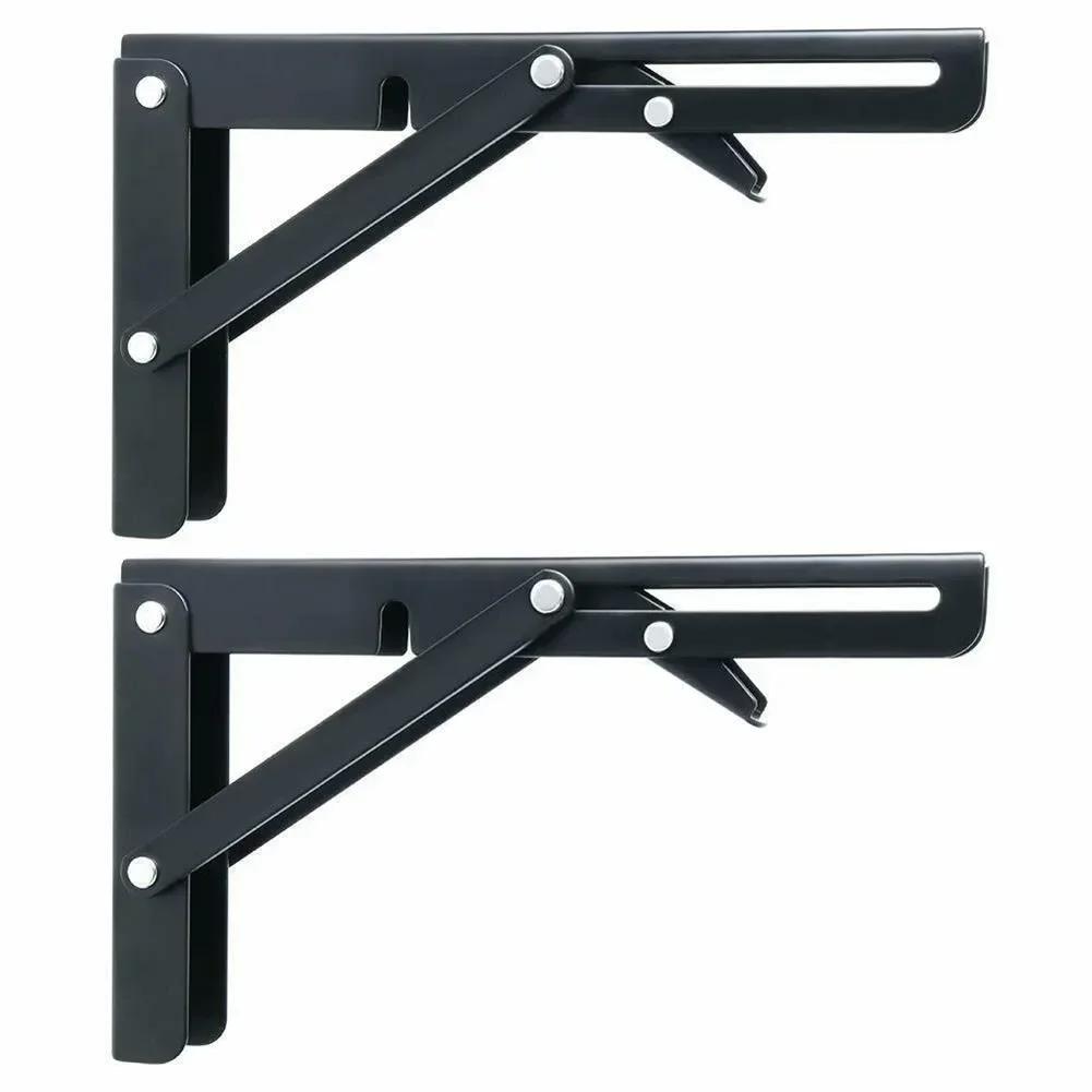 2 Pack New Campervan Folding-Bracket Table Shelf For RV Motorhome Caravan 200 X 106mm Black+Finish Triangular Folding Bracket