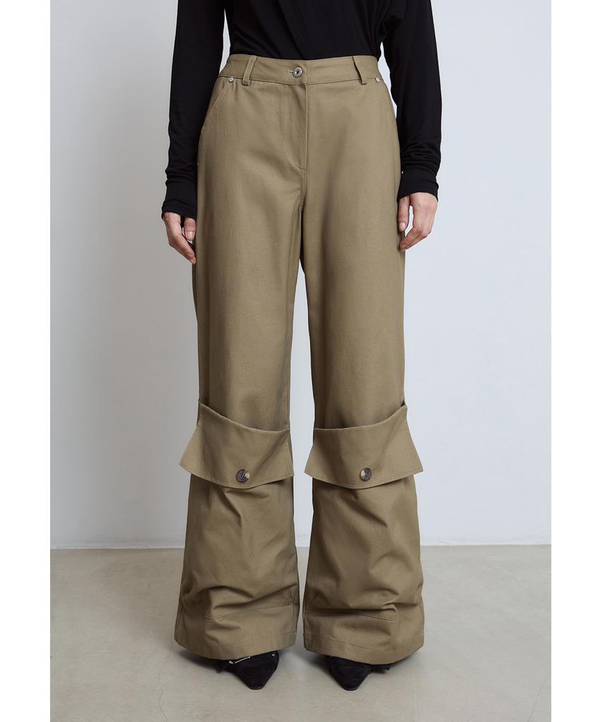 UOUSOO Cotton Front Pocket Pants_ Dark Beige