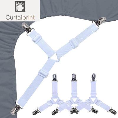 4Pcs/set Elastic Bed Sheet Clip Grippers Belt Fastener Mattress Non-slip Clip Blanket Holder Gripper Hook Sets Home Organizer