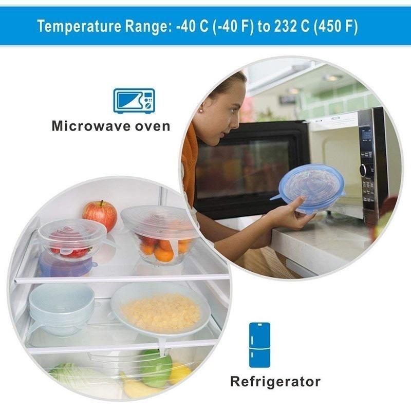 Silicone Lids of Different Sizes. 6 Pcs.