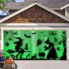 7 X 16ft Halloween Garage Door Cover Large Skeleton Graveyard Hanging Backdrop Door Banner for Halloween Yard Front Porch Wall Decoration