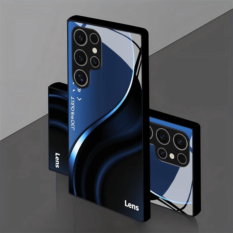 Blue texture fashion phone cases s26 ultra case Glass Phone Case for Samsung Galaxy S26 S25 S24 S23 S22 FE Ultra Plus For Men