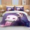 Nezuko Kamado Demon Slayer  Bedding Set Anime Duvet Cover Comforter Bed Linen Single Twin Full Queen Size 3d Kids Girl Boys Gift