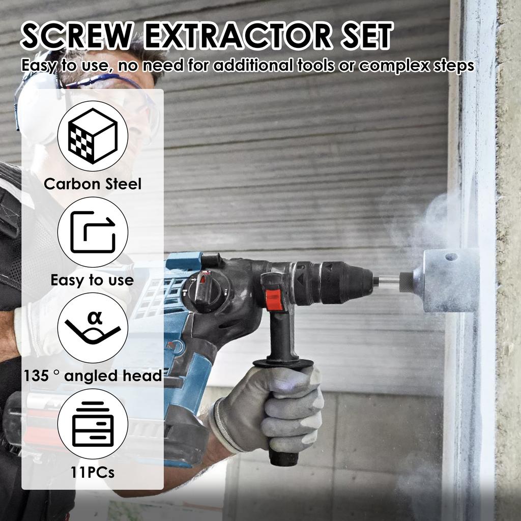 Screw Extractor Screw Removal Tool Fast Efficient Damaged Screw Extractor Stripped Screw Extractor Screw Extractor Set for Car