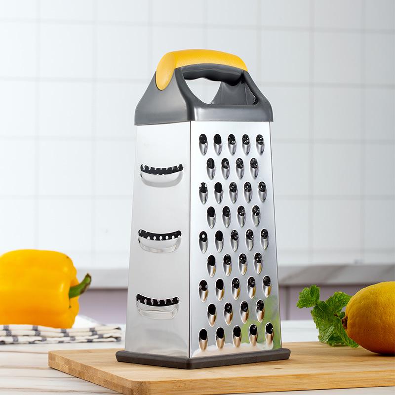 9-Inch Stainless Steel Multifunctional Grater & Slicer - 4-Sided Vertical Vegetable Cutter, Melon Peeler, Cheese & Ginger Grater