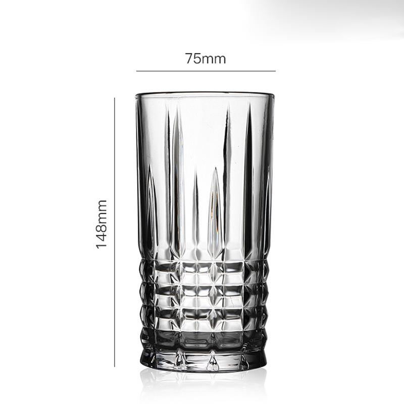 315ml/400ml Stripe Drinking Glasses Transparent Coffee Cup Wine Glass Water Bottle Milk Cups Glasses Drinkware Teacup Yogurt Cup
