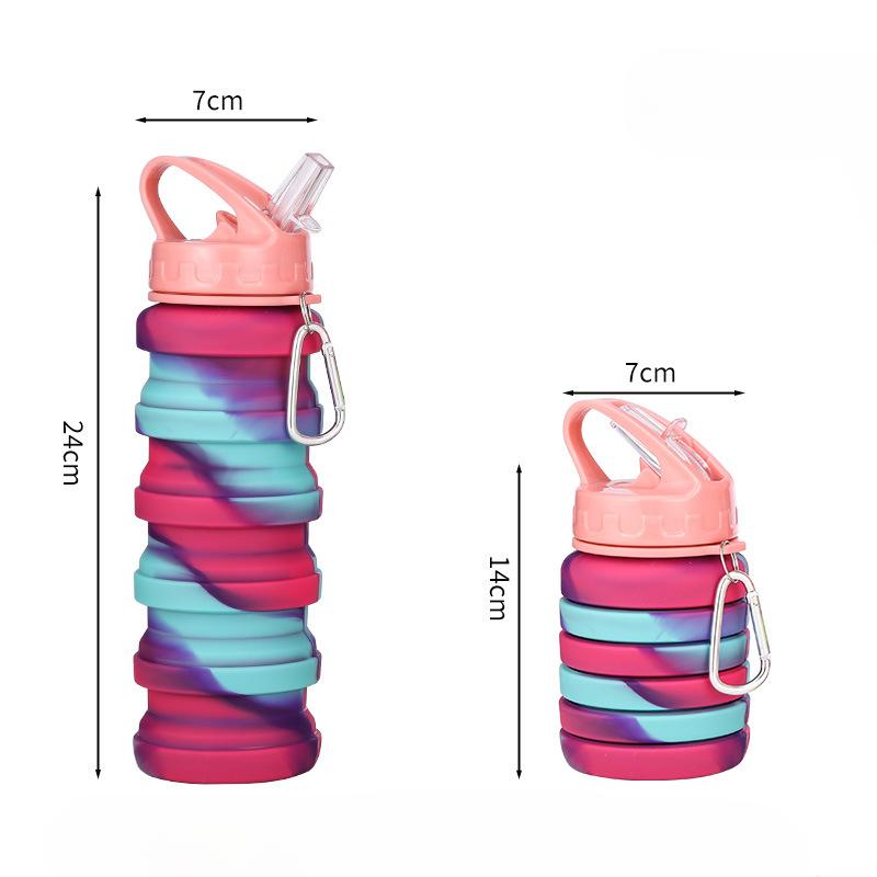 Outdoor Use Edible Silicon Athletic Kettle Fitness Mountaineering Travel Camping Lightweight Water Cup Environmental Protection Drop-Resistant Bottle