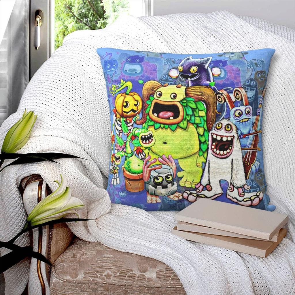 My Singing Monsters Characters Square Pillowcase Pillow Cover Cushion Zip Decorative Comfort Throw Pillow for Home Bedroom