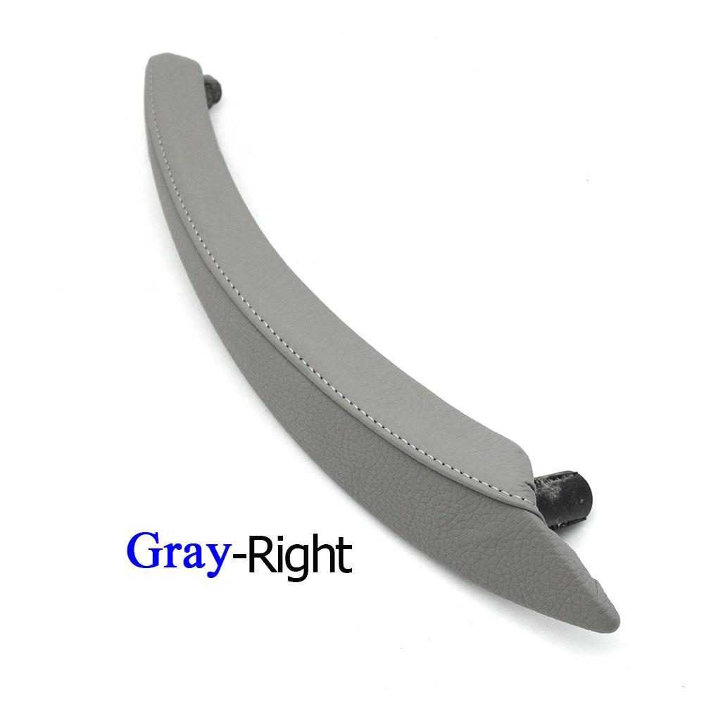 Inner Car Black Beige Left Right Passenger Door Pull Handle Leather Cover Trim Replacement For BMW X5 X6 E70 E71 E72