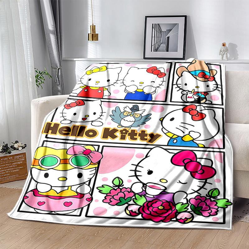1pc Hello Kitty Collection Blanket, Soft Throw Blanket, Perfect for Couch or Travel Use, Living Room, Travel, Camping, Car Blankets, Beach, Office Nap