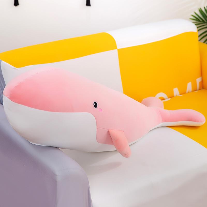 

Cute marine animal plush toy large whale doll throw pillow children s sleeping doll holiday gift 55cm【0.22kg】 розовый