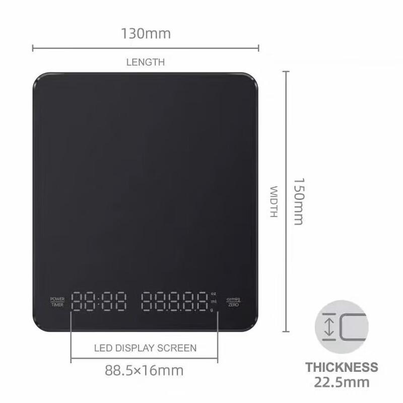 ZISIZ Intelligente wiederaufladbare Küchenwaage mit Timer