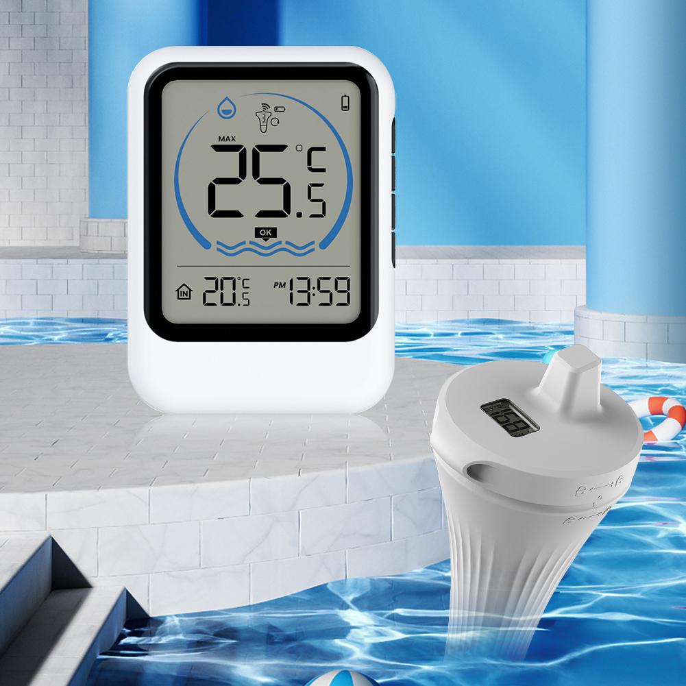 Digital Swimming Pool Floating Thermometer Waterproof Wireless Pool Temperature Monitor, Easy Read for Ice Bath Tub Fishbowl