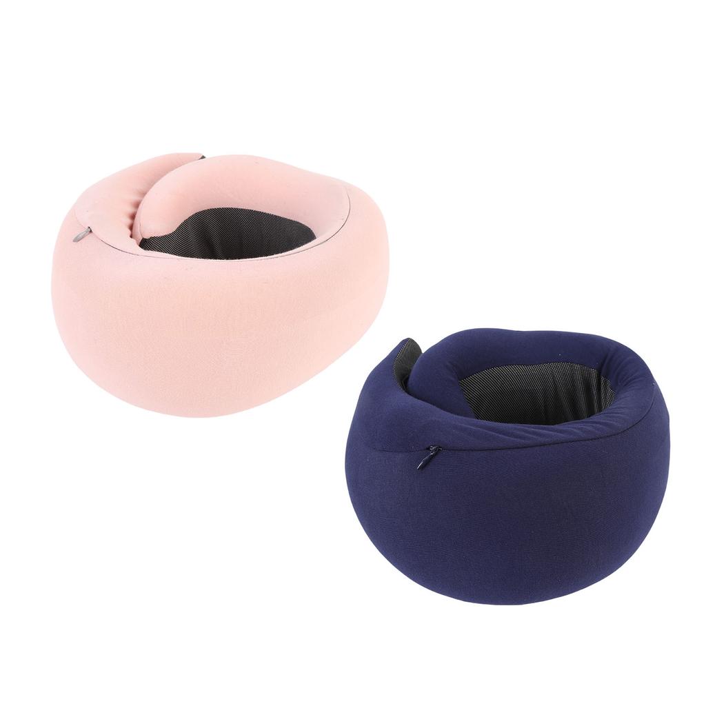Memory Foam Travel Neck Pillow U Shaped Portable Neck Support Pillow with Adjustable Hook and Loop F