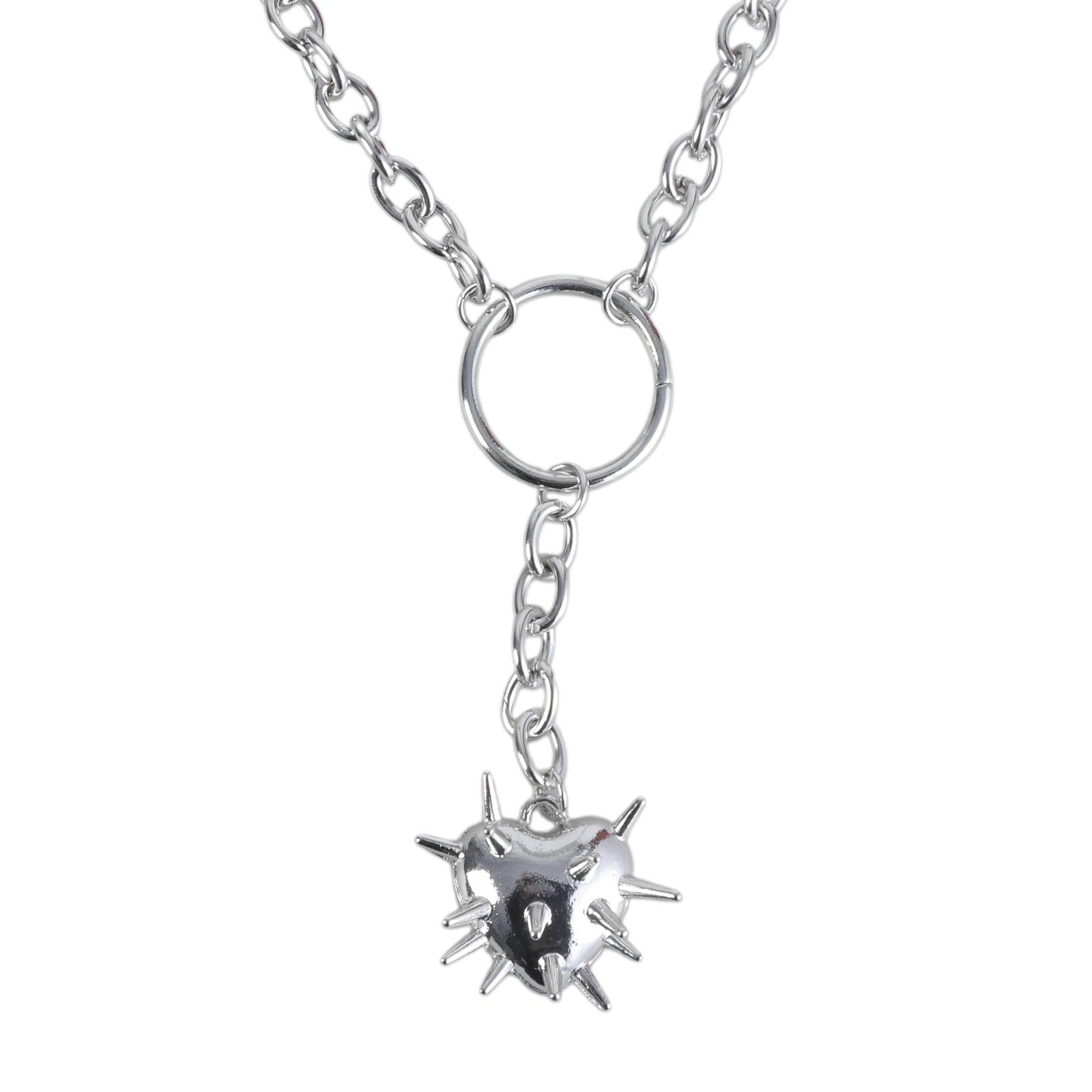 

Стильное ожерелье с шипами в форме сердца, прочный сплав, ювелирный аксессуар, портативный, для модных женщин, дамских нарядов, повседневного использования