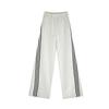 apricot retro three-bar sweatpants women's spring and autumn new high-waisted straight wide-leg casual loose sweatpants