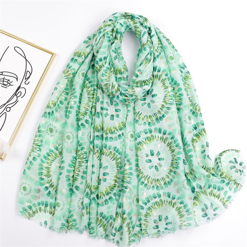 Moda  Espanha Jardim Brilho Floral Franja Viscose Lenço Cachecol Estampa Macio Pashmina Hijabs E Xales Lenços Muçulmano Lenço